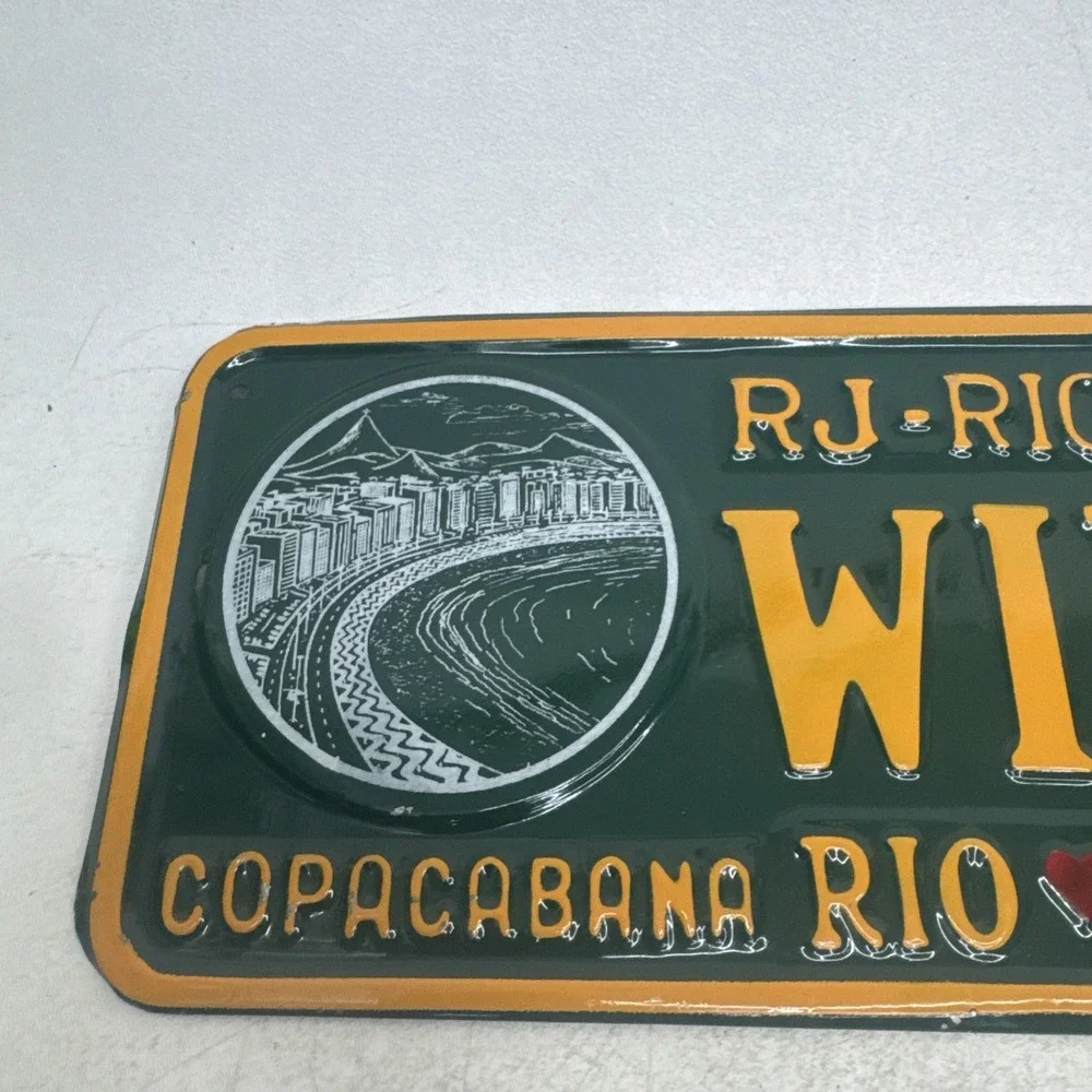 VTG Rio De Janeiro Copacabana 1998 WILBUR  License Plate 1993 Green Yellow